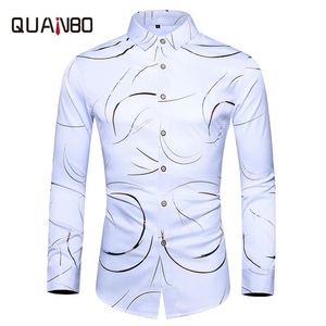 Grande taille hommes chemises 5XL 6XL 7XL nouveau printemps automne hommes à manches longues chemise mode impression hommes robe noir décontracté