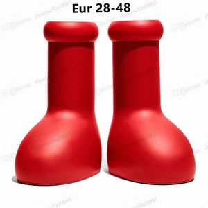 Big Size MSCHF Big Red Boot Men Vrouwen Kinderen Girl Rain Boots Baby Designers Dikke Bottom Non-Slip Booties Rubber Platform Bootie Fashion Astro Boy E J4B3#