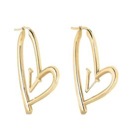 Big Size nieuwe Fashion gouden Hart Hoop Huggie oorbellen voor vrouwen feest bruiloft liefhebbers cadeau sieraden betrokkenheid met Box308n
