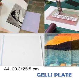 Big Size printmaking op papier Monoprinting Resin Clear Gelli Plate for Art Craft Gel Printing Plate Tools Fast 240418