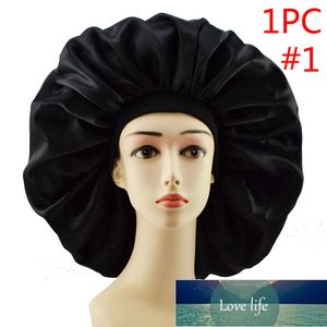 Big Size Silk Sleeping Cap Night Hat Head Cover Bonnet Satin Cheveux Nuit voor Curly Hair Care Women Beauty Maintenance Designer