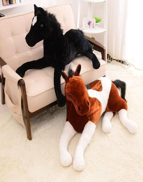 Grande taille Simulation animal 70x40 cm cheval en peluche jouet poupée de cheval sujette pour cadeau d'anniversaire Y2007235577206