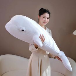 Big Size Simulatie Beluga Pluche Kussen Speelgoed Zacht Gevuld Zeedier Walvis Sofa Kussen Meisjes Verjaardagscadeau Kawaii Kamer Decor 240202