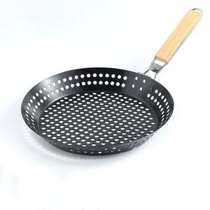 Plateau de barbecue pliant antiadhésif en acier inoxydable de grande taille, panier rond de crêpes de légumes de Camping en plein air 230308