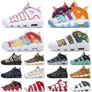 Tamaño grande EE. UU. 11 Uptempos Zapatillas de baloncesto 36-45 Hombres Scottie Pippen Black Bulls Hoops Pack White Varsity Red Sports Mujeres más ptempo Peace Love zapatillas de deporte de calidad superior