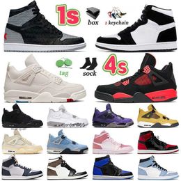 Grande taille US 13 Jumpman 1 1s Chaussures de basket Designer Femmes Rebellionaire Sports Bred Patent 4s Red Thunder 4 Black Cat Outdoor White Oreo JORDAM