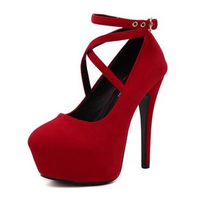 Big Size (VS) 3--11 Nieuwe vrouwen Strappy Heelpompen Sexy Wedding Club Party Platform Hoge Stiletto Heels schoenen