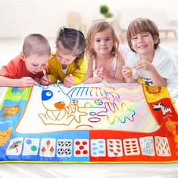 Big Size Water Drawing Mat Rug with Magic Pen Painting Board Kids Carpet Painting Training Educational Toys Gift for Kids LJ200907