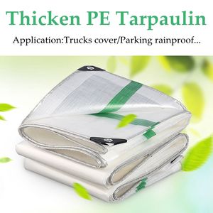 Grote maat witte PE Tarpaulin Trucks Regendichte stoffen boot waterdichte hoes buitenpark schuilplaatsen tarp 210GSM tuin regenbestendig