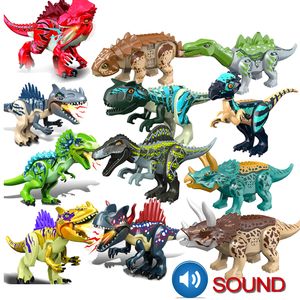 Lepins Play Blocks minifig Grande Taille avec Sons Assemblés Blocs de Construction Dinosaure Monde Triceratops Tyrannosaurus Animal Modèle Brique Jouets pour Enfants