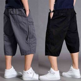 Grote Maten Mannen Casual Shorts Sport Summer Streetwear Cargo Shorts Dunne Losse Lange Werk met Pockets Roupas Mens Kleding XX60MS 210720