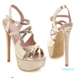 Big small size 33 to 40 41 42 43 gold silver platform high heels bride wedding shoes luxury women designer open toe heels 5656