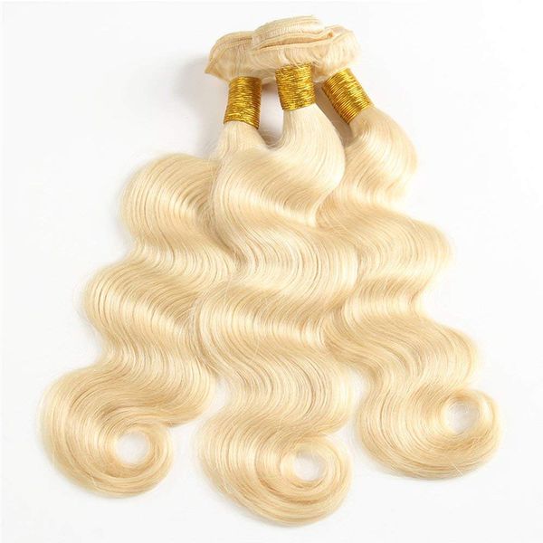 Tissage en lot brésilien Remy naturel Body Wave blond décoloré #613, grand Stock, 100 grammes par pièce