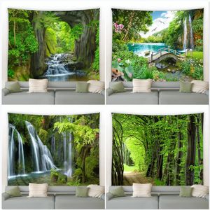 Grande tapisserie belle forêt naturelle grande tapisserie tenture murale hippie bohème tapisseries murales Mandala maison Art décor couverture 240111