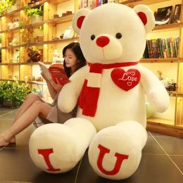 Big Teddy Bear 100cm I Love You Fehip Toy encantador Luchado enorme Soft oso blando amante de oso Bear Juguetes Crismas regalo para novias