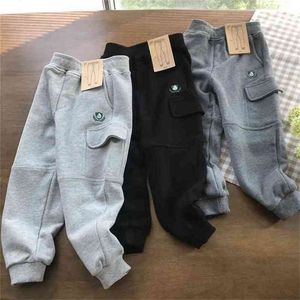 pantalons pour grands adolescents école de sport pantalons de poche en coton tricoté pour garçons P4579 210622