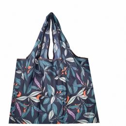 grote dikke Eco Nyl winkeltas grote supermarkt Tote dameshandtassen herbruikbare draagbare schouder opvouwbare tas opvouwbaar B0d1 #