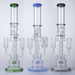 Grand bang en verre épais recycleur tuyau d'eau arroseur percolateur percolateur en spirale 14mm joint femelle WP2120