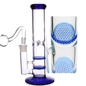 Bong en verre bleu percolateur conduites d'eau narguilés bongs d'eau en verre Heady Dab Rigs verre barboteur pipe à fumer