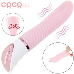 Grote tongmassager 2 in 1 orale clitoris stimulator dildo vibrators massager vagina seksspeeltjes voor vrouwen vrouwelijke flirtende speelgoed sexo x0320