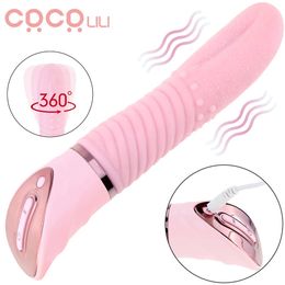 Grote Tong Stimulator 2 in 1 Orale Clitoris Stimulator Dildo Vibrators Vagina Speeltjes voor Vrouwen Vrouwelijke Flirten Sexo 240312