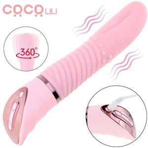 Grote Tong Stimulator 2 in 1 Orale Clitoris Stimulator Dildo Vibrators Vagina Speeltjes voor Vrouwen Vrouwelijke Flirten Sexo 240312