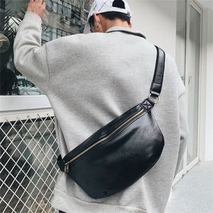 Grote Heuptas voor Mannen Luxe Merk Lederen Designer Schoudertas Crossbody Borsttassen Mannelijke Casual Bum Banaan Reizen Heuptasje 220218246k