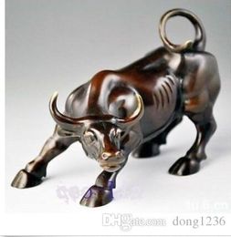 2020 Nieuwe Big Wall Street Bronze Fierce Bull Ox Statue Droog