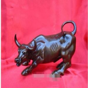 Groot Wall Street Bronzen Fierce Bull OX-standbeeld 8inch2582