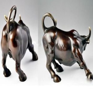 Estatua de buey de toro feroz de bronce de Big Wall Street, 13 cm, 5, 12 pulgadas, 280W