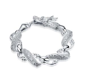 Bracelet grand dragon blanc Men039s bracelet plaqué argent sterling cadeau de mariage hommes et femmes bracelet en argent 925 SPB0364813549