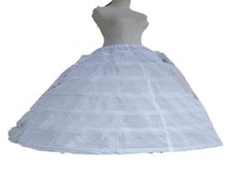 Grote witte petticoats super gezwollen baljurk slip onderrok voor volwassen bruiloft formele jurk grote 6 hoepels lange hoepelrok Gloednieuw8408409