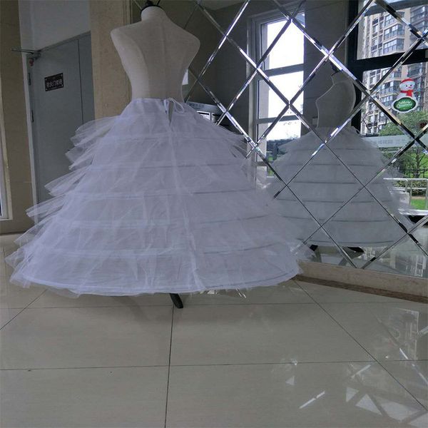 Gros jupons blancs super gonflés robe de bal Slip sous-jupe pour robe de mariée adulte grand 6 cerceaux longue Crinoline marque New299A