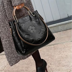 Top1 bolso bombonera de mujer de 2021 bolso cruzado de cuero suave vintage de talla grande