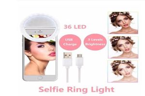 Bigbang Beautify Skin LED Selfie Ring Light met USB Laadt Flash Pography Luminous Lamp voor iPhone Samsung Telefoon op Clip3504677
