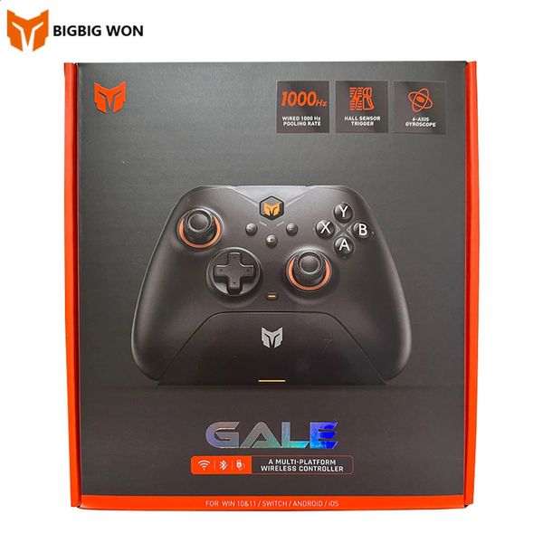 BIGBIG Won Gale Controlador de juegos inalámbrico Hall Trigger 2.4G Bluetooth Gamepad Base de carga para Switch PC Android 240306