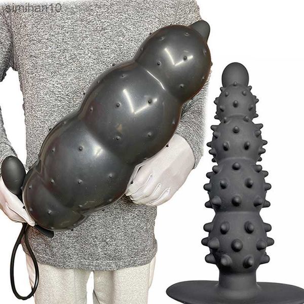 Le plus grand 12CM gonfle le plug anal énorme plug anal gode pic stimule les jouets sexuels pour les femmes / hommes masturbateurs gros jouets anaux produits pour adultes L230518
