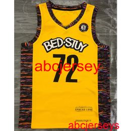 BIGGIE IRVING HARRIS HARDEN 72 # 2021 Maillot de basket-ball jaune camouflage Broderie XS-5XL 6XL