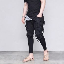 Bigsweety pantalons à bandes à lacets latéraux pour hommes 2018 pantalons de mode rétro médiéval Viking navigateur pantalon hommes décontracté pantalon ample M295v