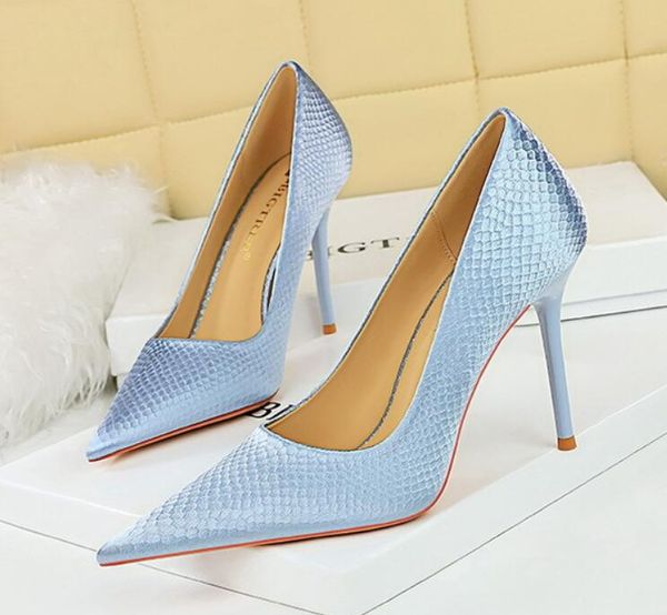 BIGTREE chaussures bleu ciel femme pompes mode chaussures de mariage Sexy talons hauts luxe Banquet chaussures talons aiguilles dame