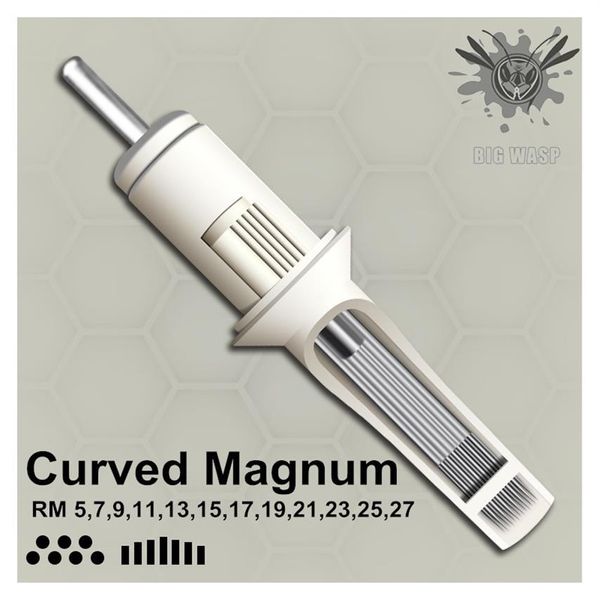 BIGWASP cartouches d'aiguilles de tatouage Standard-Magnums ronds incurvés 5 7 9 11 13 15 17 19 21 23 25 27RM CX200808234m