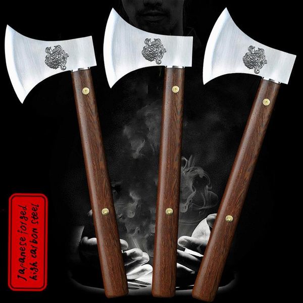 Bijl Dehong Herramienta de descanso de fuego Jungle Survival Axe de madera al aire libre Bloque de corte Longquan High Manganes