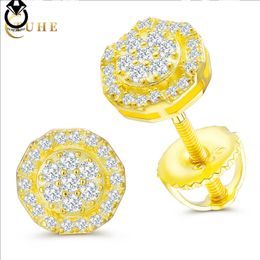 Bijoux Wholesale Rapeers Jewelry Luxury 18k Gold Gold 925 STERLING SIERTA VVS MOISSANITE DIAMOND HIP HOP Pendientes