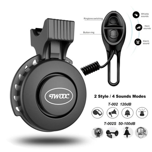 Bike Bell Altavoz de carga USB recargable Mini bocina de bicicleta 4 modos Bike Ring Bell accesorios de bicicleta para piezas de scooter eléctrico 240110