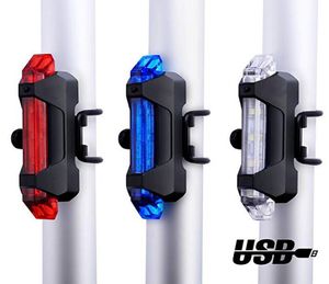 Vélo de vélo légers à LED rechargeable arrière-feu arrière USB Sécurité de la queue arrière avertissement Cycling Light Portable Flash Light Super Bright1679997