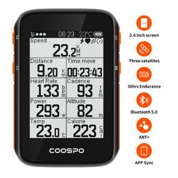 Bike Computers Coospo BC200 Wireless Bicycle Computer GPS Snelheidsmeter Cycling Kilometerteller 26in Bluetooth50 Ant App Sync Hellope Altitude 230815