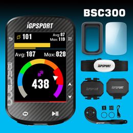 Ordinateurs de vélo IGPSPORT BSC300 BSC 300 vélo GPS ordinateur vélo sans fil compteur de vitesse écran couleur carte Navigation hors ligne carte vélo odomètre 230829