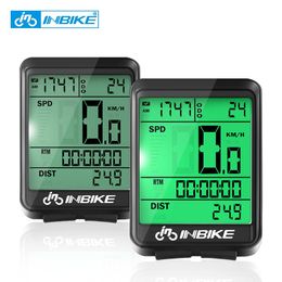 Fietscomputers INBIKE Waterdichte fietscomputer Draadloos en bekabeld MTB Fietsen Kilometerteller Stopwatch Snelheidsmeter Horloge LED Digitaal tarief 230918