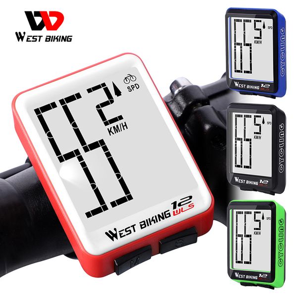 Ordinateurs de vélo WEST BIKING Ordinateur de vélo multifonction LED Taux numérique VTT Compteur de vitesse sans fil Vélo Compteur kilométrique Ordinateur Chronomètre 230725