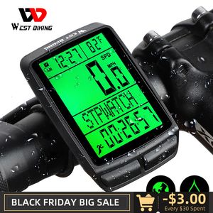 Ordinateurs de vélo WEST BIKING étanche 5 langues ordinateur de vélo sans fil vélo compteur kilométrique VTT chronomètre montre écran LED compteur de vitesse 221201